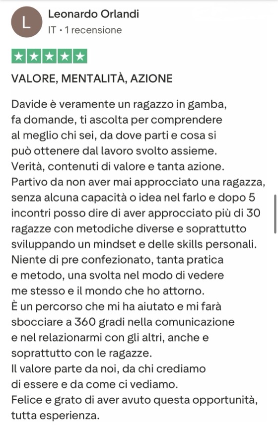 Recensione Trustpilot 5